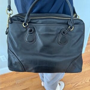 Tumi Black Leather Laptop & Briefcase Bag